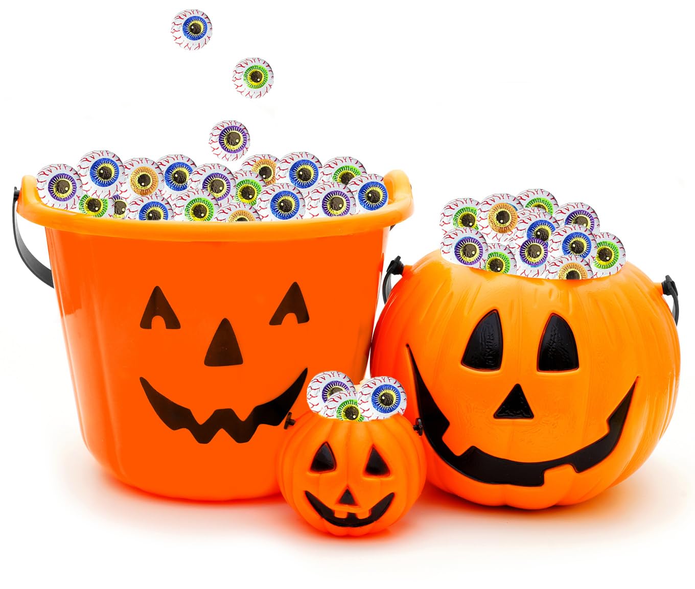 10 Pounds Halloween Milk Chocolate Peanut Butter Spooky Eye Balls, Trick-Or-Treat Party Bag Fillers, Individually Wrapped in Multi-color Eye Design