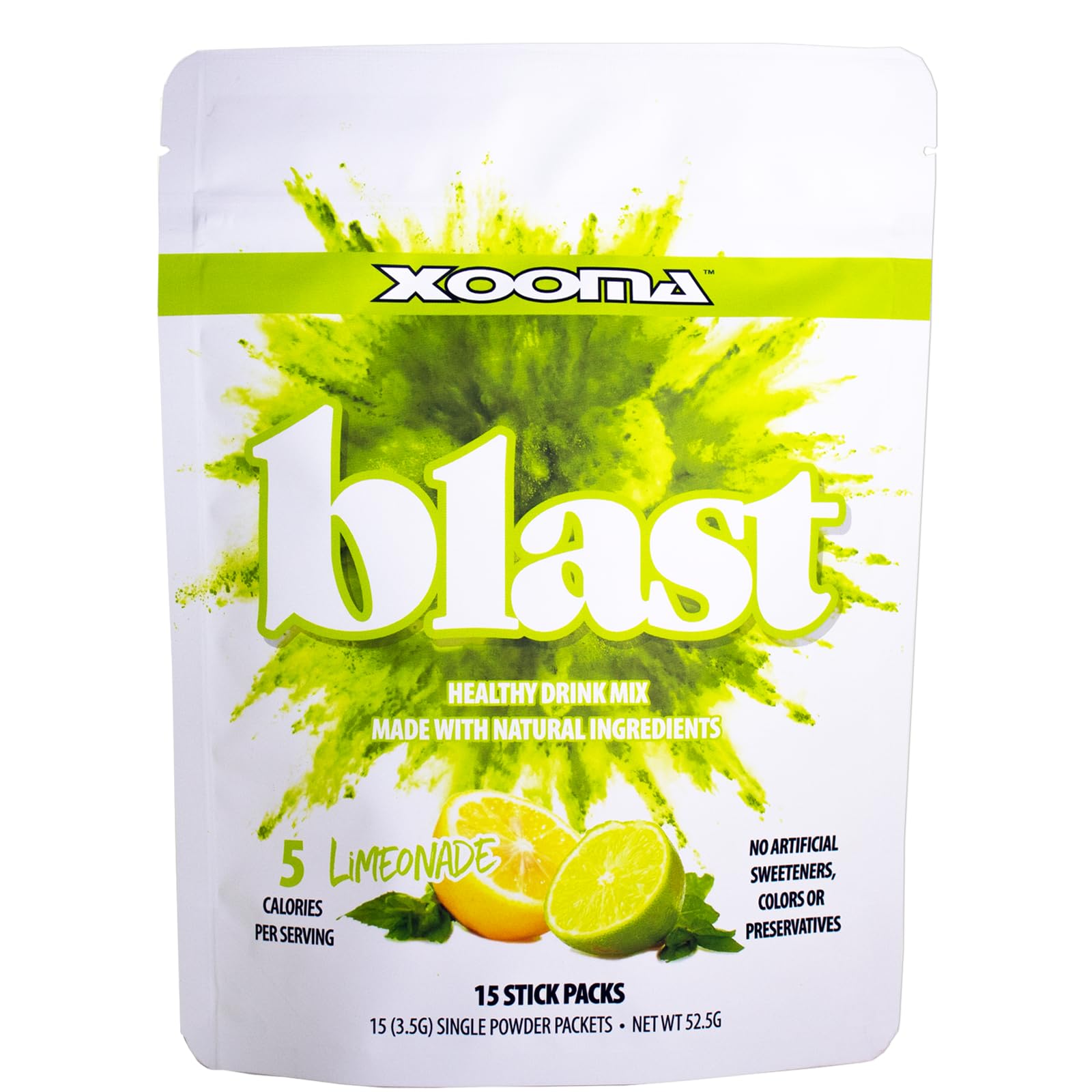 Xooma Blast Sugar Free Drink Mix Sticks - Whole Food Phytonutrient Powder with Immune Supporting Vitamins and Functional Mushroom Blend - Low Calorie