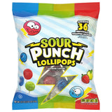 Adams & Brooks, Inc. Sour Punch Lollipops Sour Fruit, Individually Wrapped 36 Count