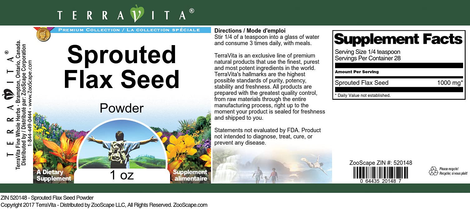 Sprouted Flax Seed Powder (1 oz, ZIN: 520148) - 3 Pack