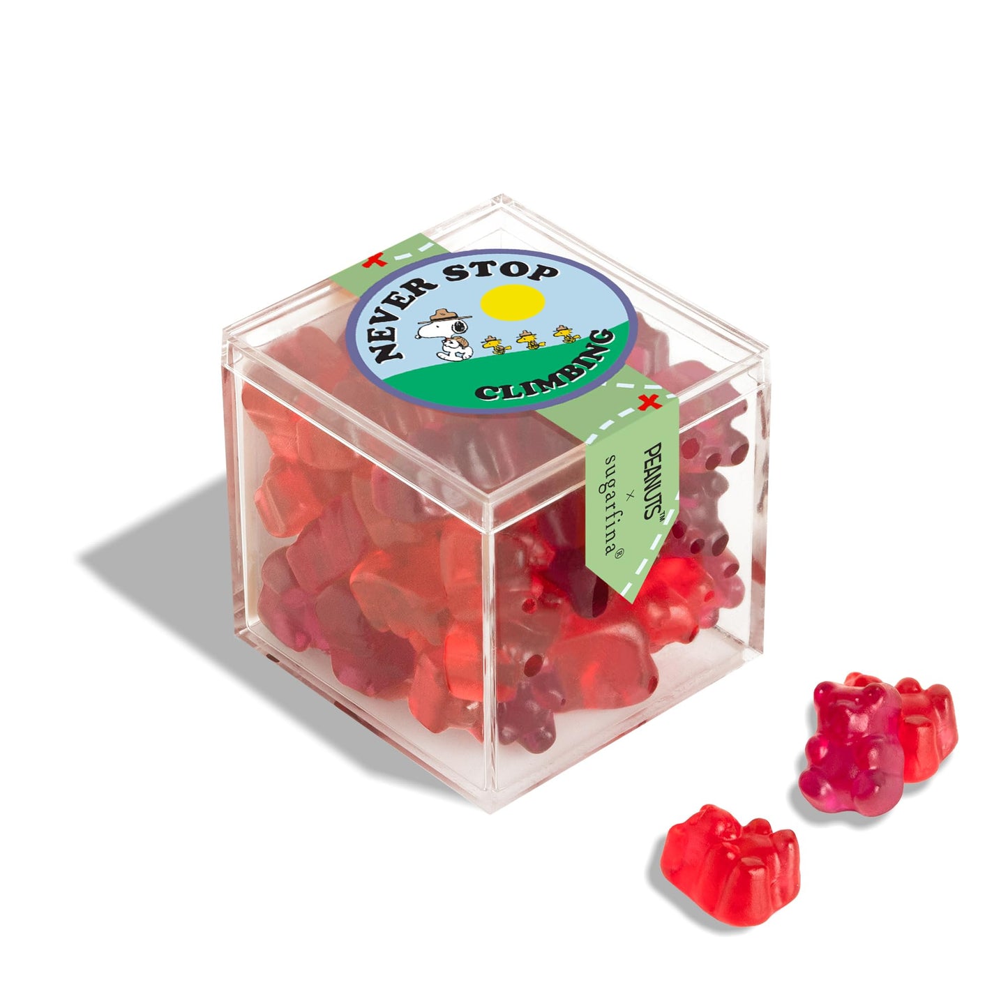Peanuts x Sugarfina 3 Piece Candy Lunch Box | Chocolate Biscuits, Jelly Bears, Lemonade Stars