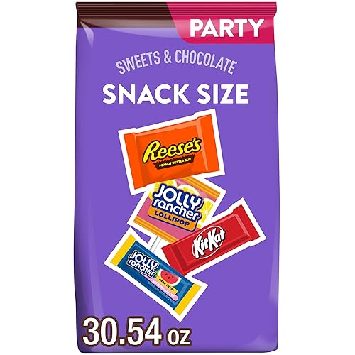 JOLLY RANCHER, KIT KAT and REESE'S Assorted Flavored Snack Size, Candy Party Pack, 30.54 oz