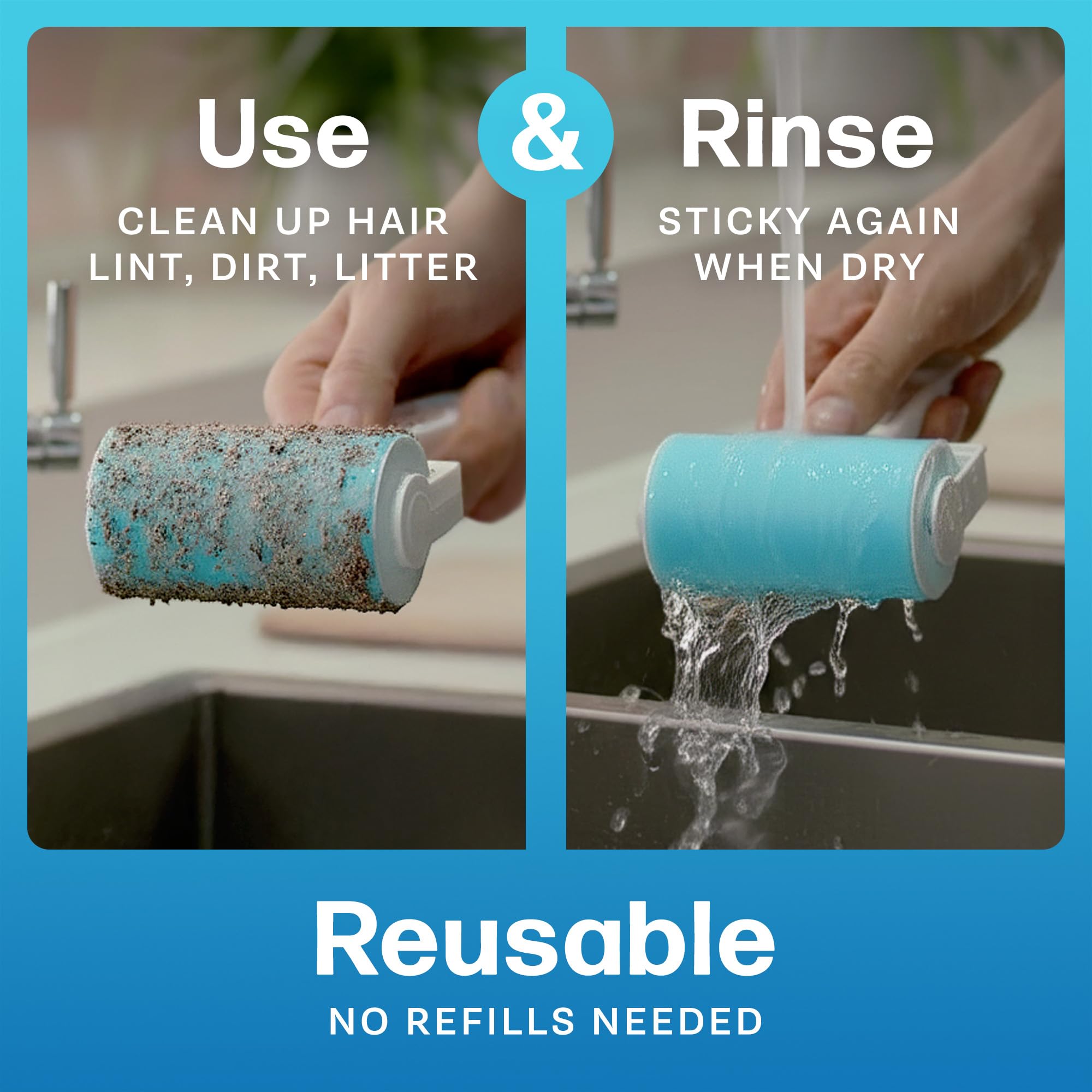 Schticky Lint Roller Set - Reusable & Washable Lint Roller Cleaner for Clothes Sofa Furniture Car Cat Dog Hair - Clean in a Quicky with Schticky (3