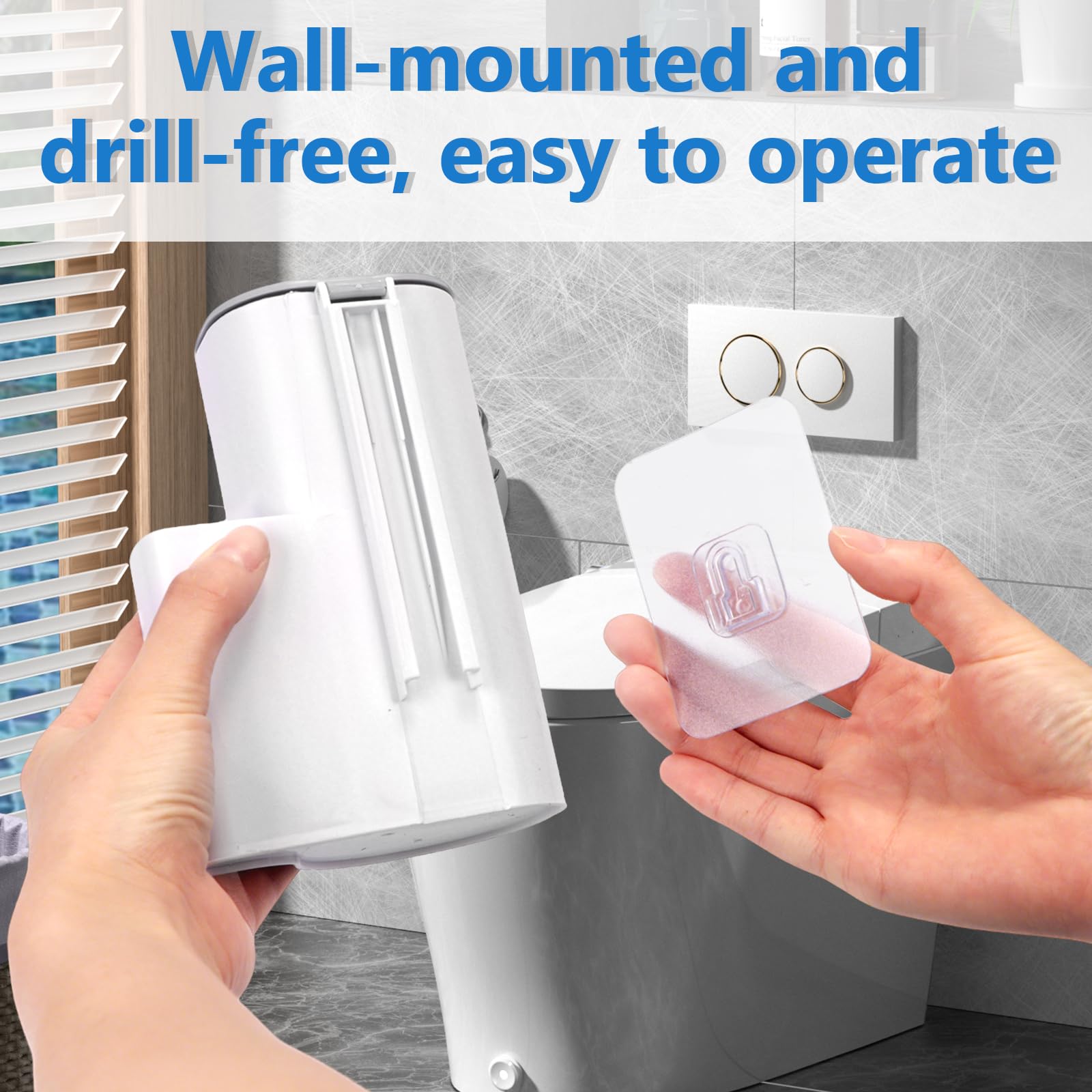 2 Pack Disposable Toilet Brush and Holder Set, Disposable Toilet Cleaning System Extended Handle with 48 Toilet Wand Refills, Toilet Brush for Toilet