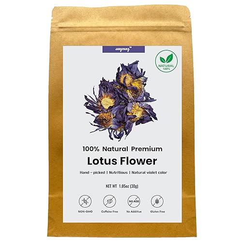 Premium Perfume Lotus Dried Natural Flowers Tea Whole Flower | Non GMO, Caffeine-free (Flower Tea)