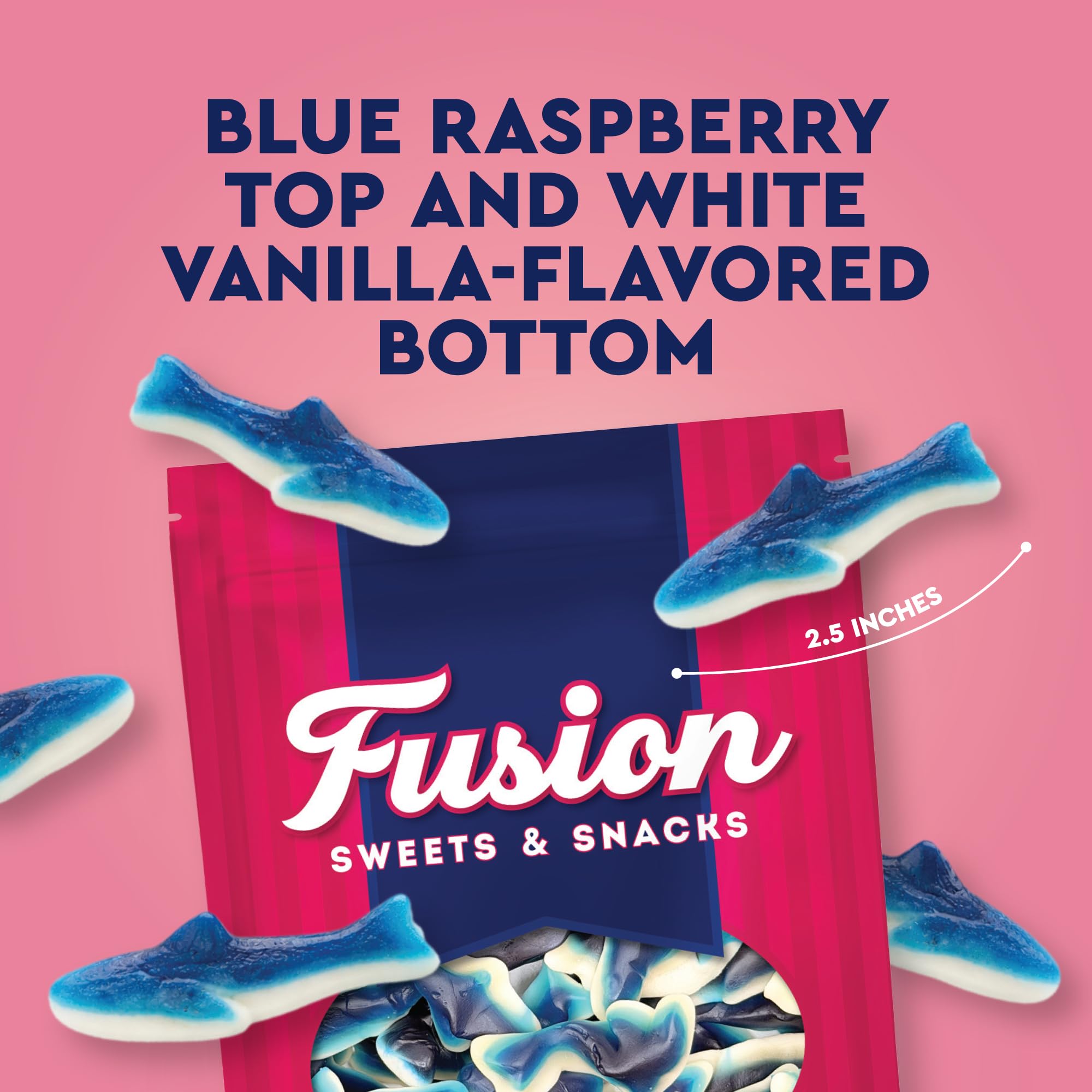 Blue Raspberry Gummy Sharks 1 Pound Bag Soft Chewy Shark Gummy Candy, Blue Candy Sharks for Parties, Ocean-Theme Snacks, Sour Gummies Lovers, and More