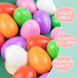 VEAGINS 12Pcs 3.15” Unfilled Easter Eggs, Bulk Colorful Bright Empty Plastic Eggs for Easter Hunt, Surprise Egg, Filling Treats, Easter Basket