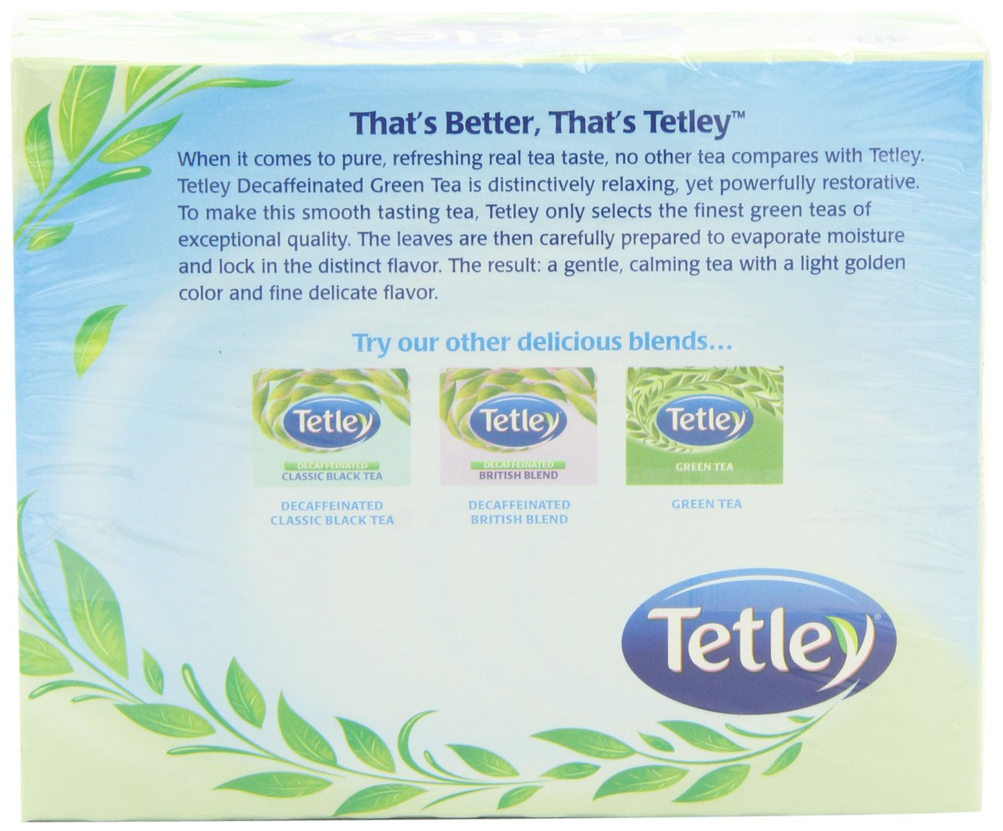 Tetley Naturally Decaffeinated Green Tea, 40-Count Tea Bags (Pack of 6)
