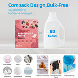 Laundry Sheet 80 Loads Eco-Friendly Laundry Soap Washer Sheets - Liquidless Detergent Plastic Free & Hypoallergenic(Berry Party Scented)