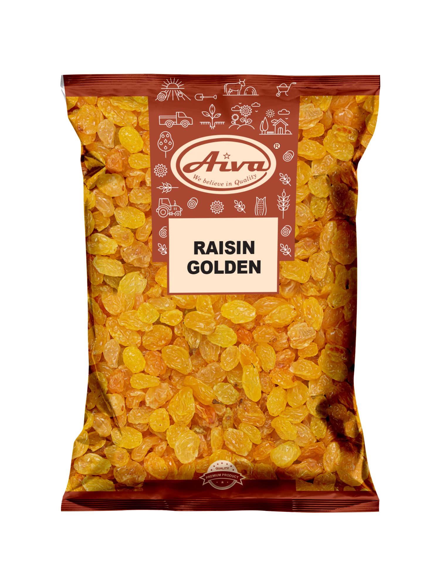 Aiva Golden California Raisins (2 LB) - Naturally Sweet Dried Fruit for Snacking, Baking, and Cooking