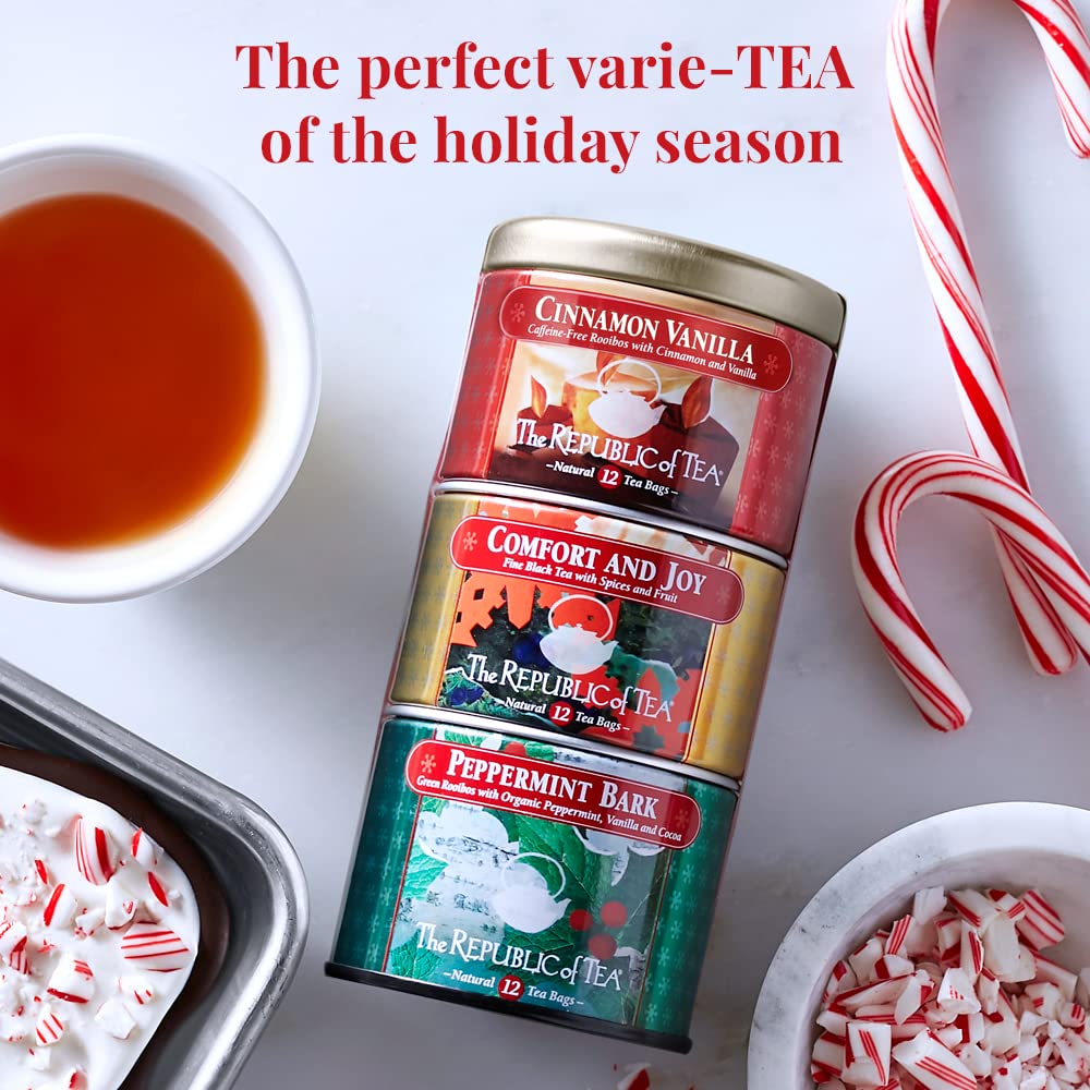 The Republic of Tea - Holiday Stackable Tea Tin, Seasonal Assortment, 36 Tea Bags