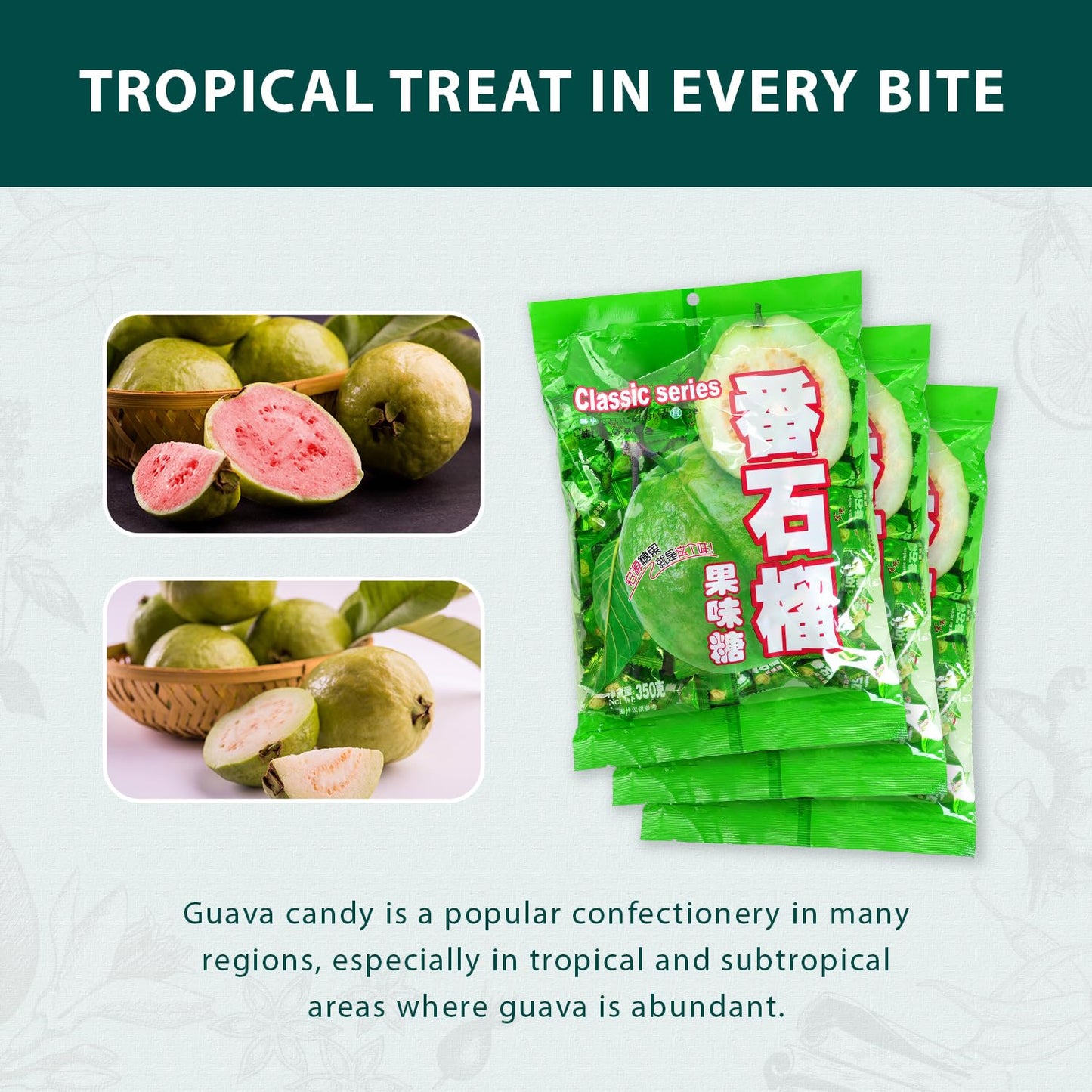 Hongyuan Guava Candy, Chinese Classic Series Guava Hard Candy, Holiday Candy 12.3 Ounce (Pack of 3)