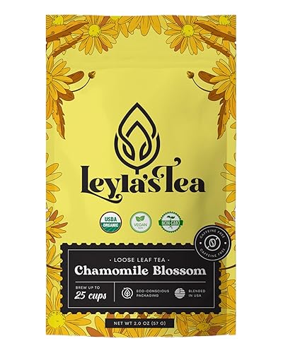 Chamomile Tea Loose Leaf | Organic Chamomile Blossom Tea | Premium Quality for Outstanding Taste and Sweet Floral Aroma | Eco-Conscious Biodegradable