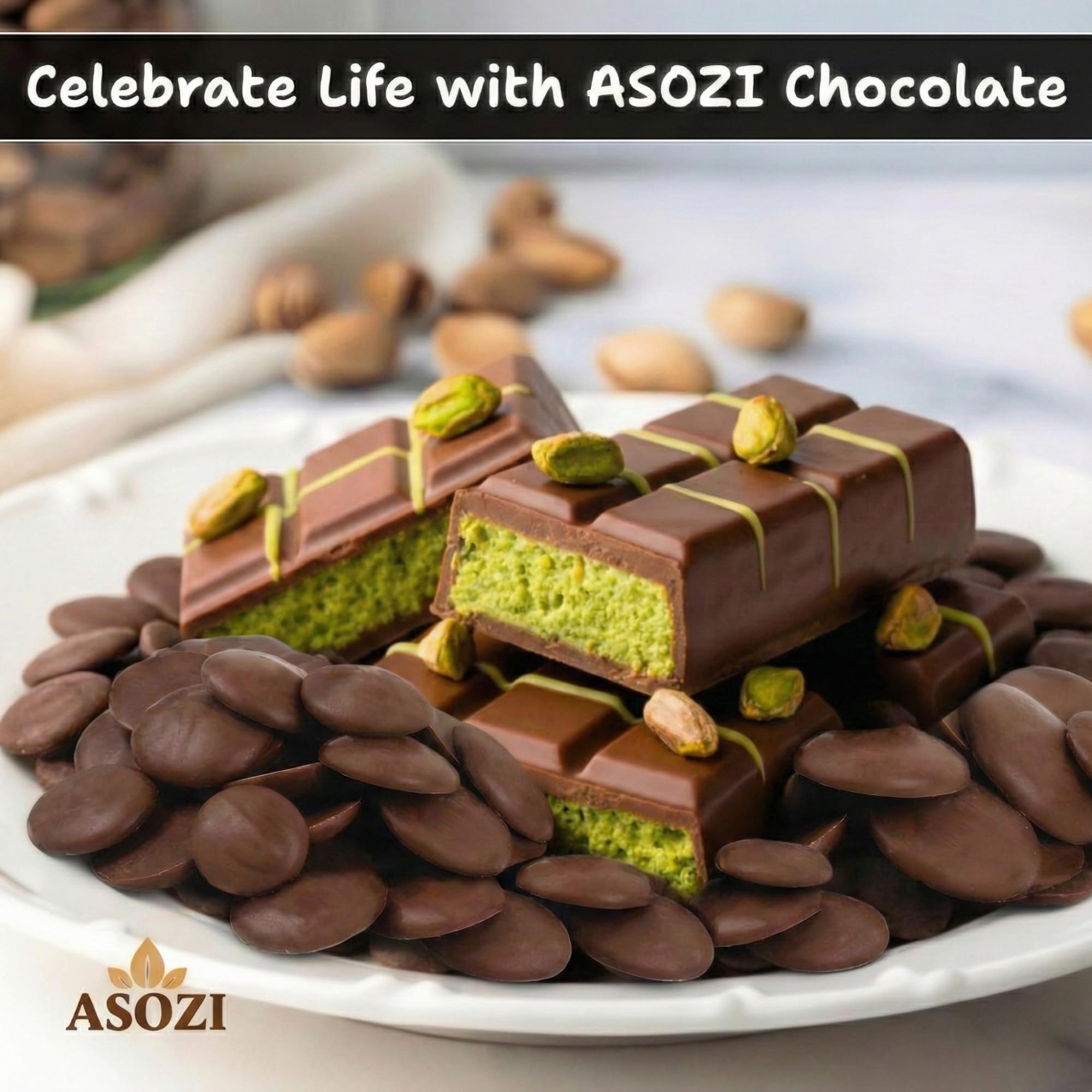 Milk Chocolate Melting Wafers - 5 pounds of Milk Chocolate Cocoa Lite, Perfect for Melting and Dipping, and Dubai Chocolate Bar, Premium Quality Chocolate Wafers for All Your Baking Needs - 80oz
