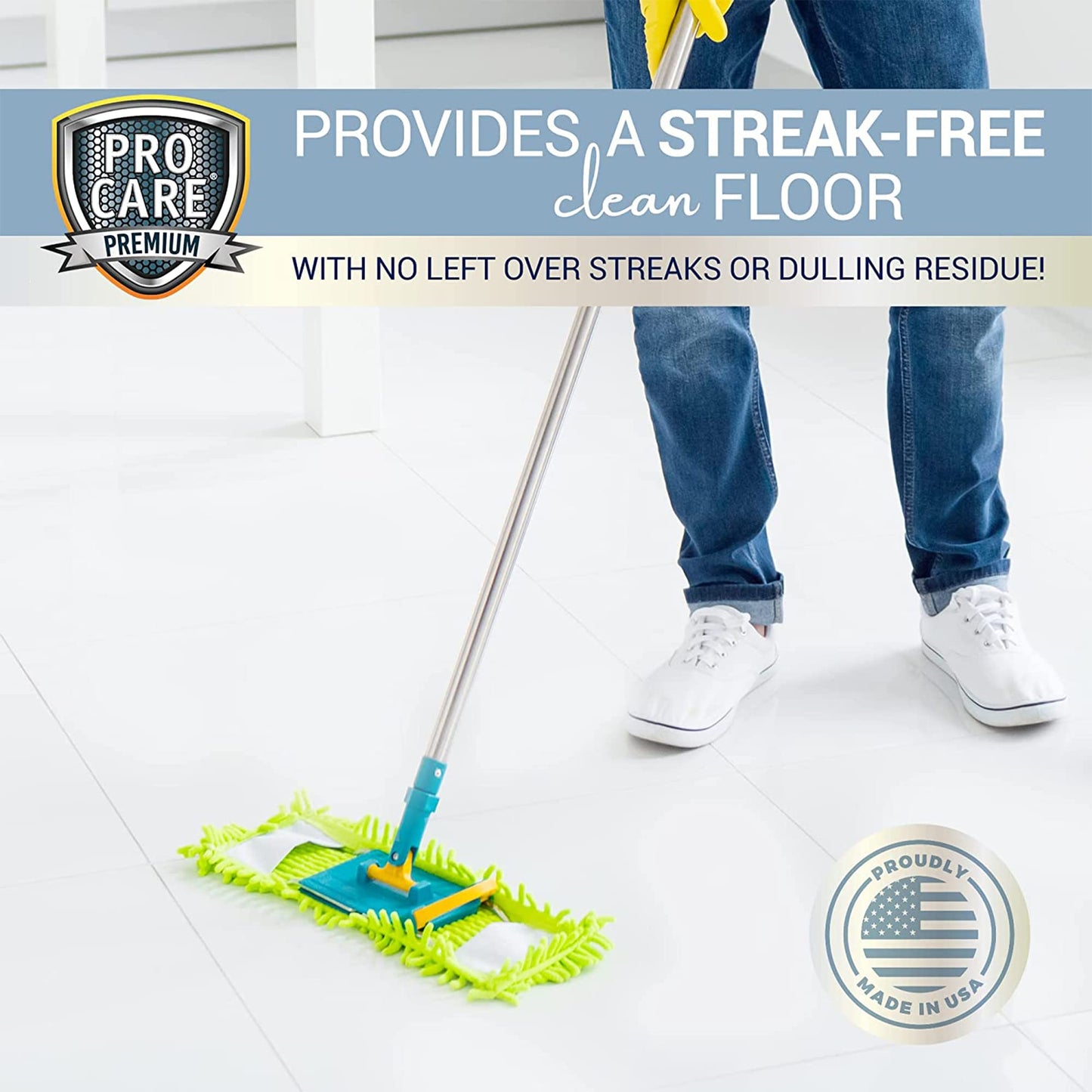 ProCare Citrus Floor Cleaner Concentrate (Made in USA) | Streak-free Cleaner for Vinyl, Wood, Tile, Stone & Laminate Floor Cleaner For Mopping