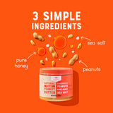 Nate's Honey Peanut Butter, Creamy, All-Natural - 3 Real Ingredients, Sweetened Only with Pure Honey - 15 oz Jar - No Refined Sugar, No Palm Oil, Easy