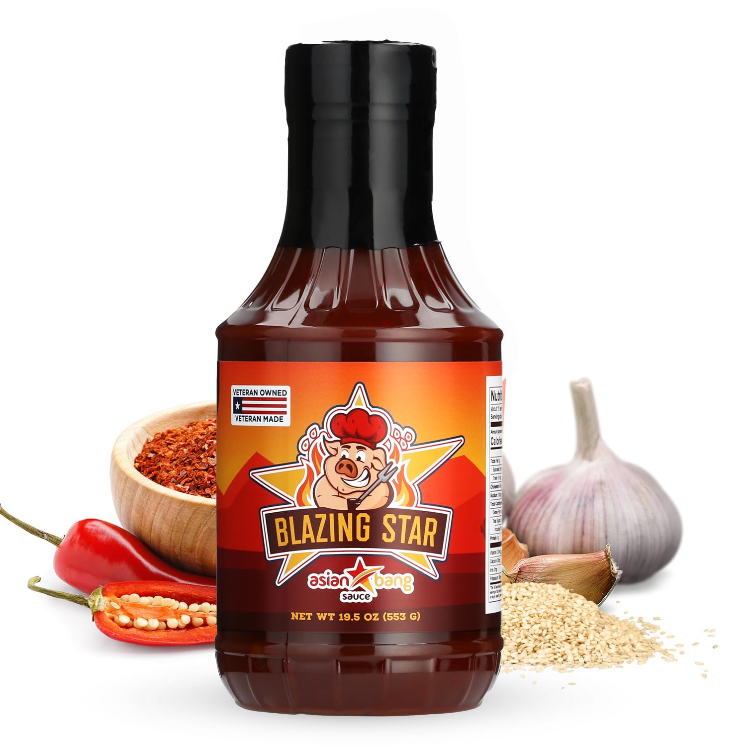 Blazing Star Asian Bang Sauce - Sweet and Spicy Asian BBQ Sauce and Marinade - Perfect Stir Fry Sauce, Dipping Sauce, or Glaze - Veteran Owned (20 oz)