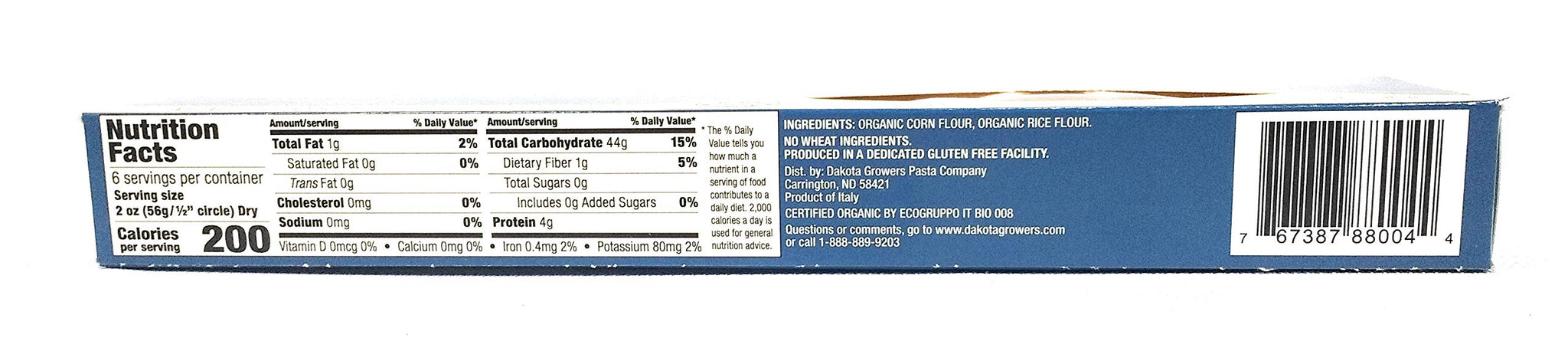 Dakota Growers Organic Spaghetti, Gluten Free, NON-GMO, 12 oz package (2 pack)