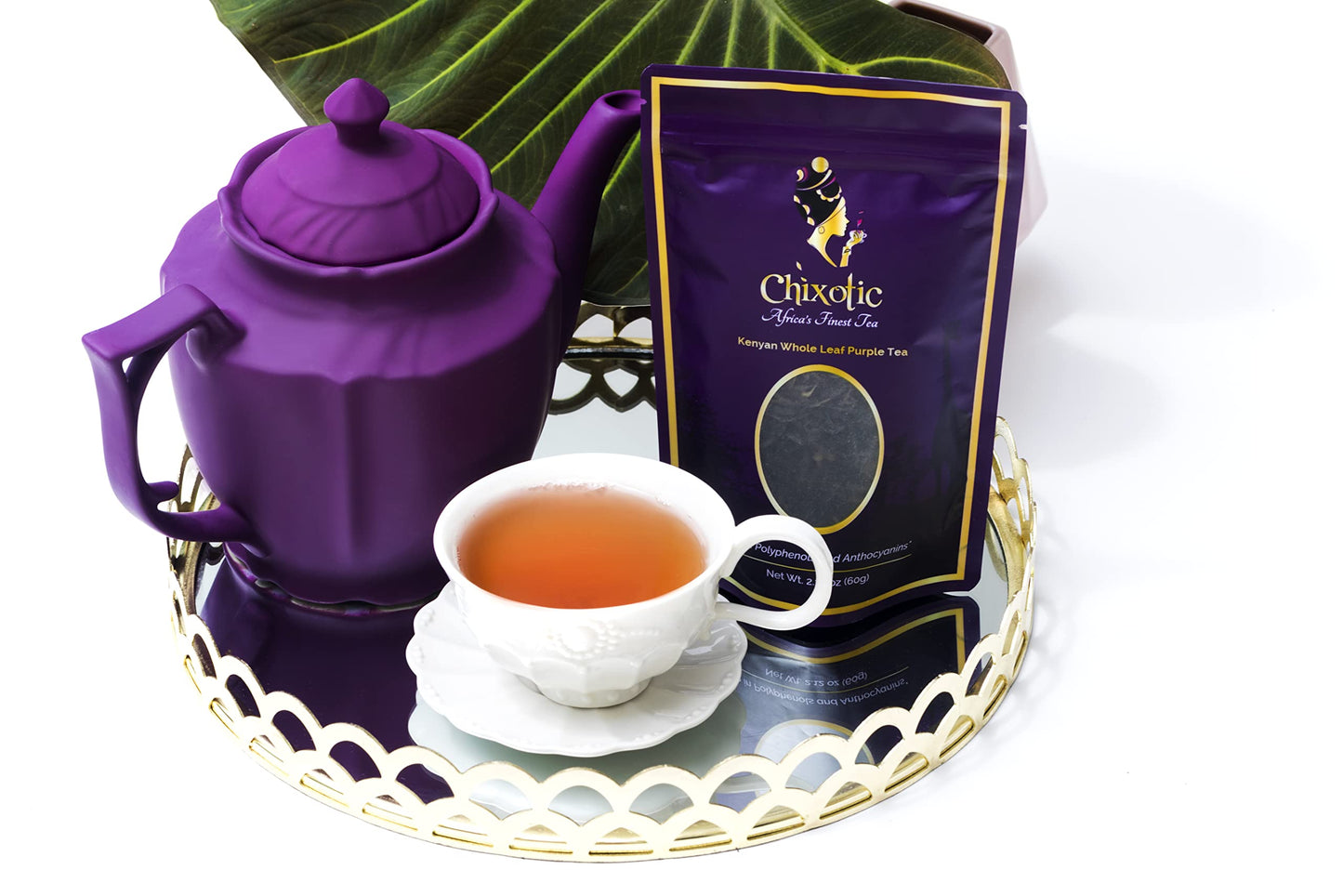 Chixotic Kenyan Purple Tea, Steamed Whole Leaf Loose Leaf Tea, Smooth Low Caffeine Whole Leaf Tea, Antioxidant-Rich Specialty Tea, 60g