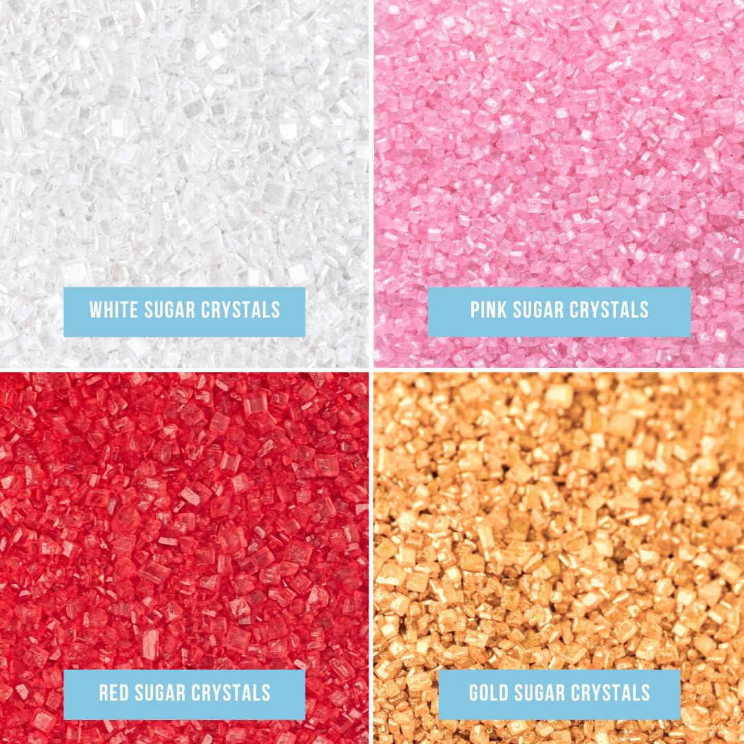 Sweets Indeed Sprinkles, 4 Pack, Edible Sprinkle Mix, Perfect for Cake Decorations, Baking, Ice Cream, Cookies, Cupcake Topper (Sweetheart Sugar)