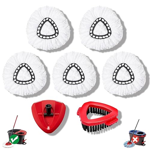 7-Pack Mop Heads Replacements for Ocedar EasyWring 1 Tank,Microfiber Spin Mop Refills, Deep Cleaning, Easy to Replace, Machine Washable