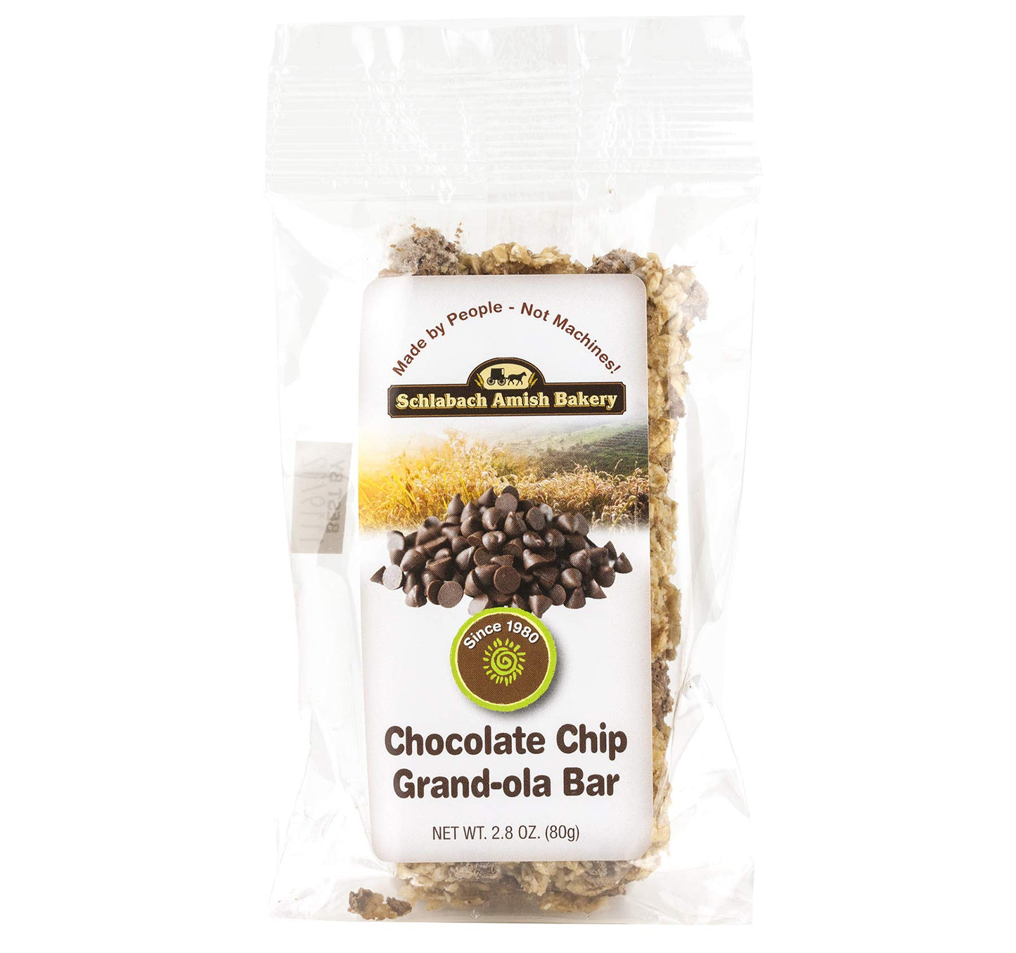 Schlabach Amish Bakery Soft & Chewy Grand-Ola Granola Bars, Case Pack of 12/2.8 oz. Bars (Chocolate Chip)