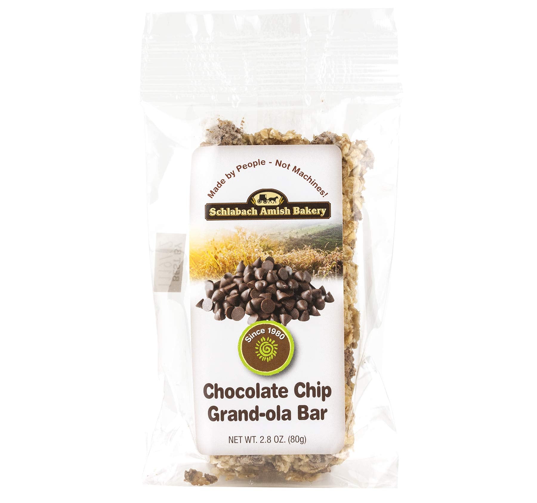 Schlabach Amish Bakery Soft & Chewy Grand-Ola Granola Bars, Case Pack of 12/2.8 oz. Bars (Chocolate Chip)