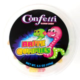 Confetti Gummi Candy Variety Pack - Strawberry Kiss | Brite Sour Worm Gummies | Shark (3 tubs of Gummies - 1 of each)