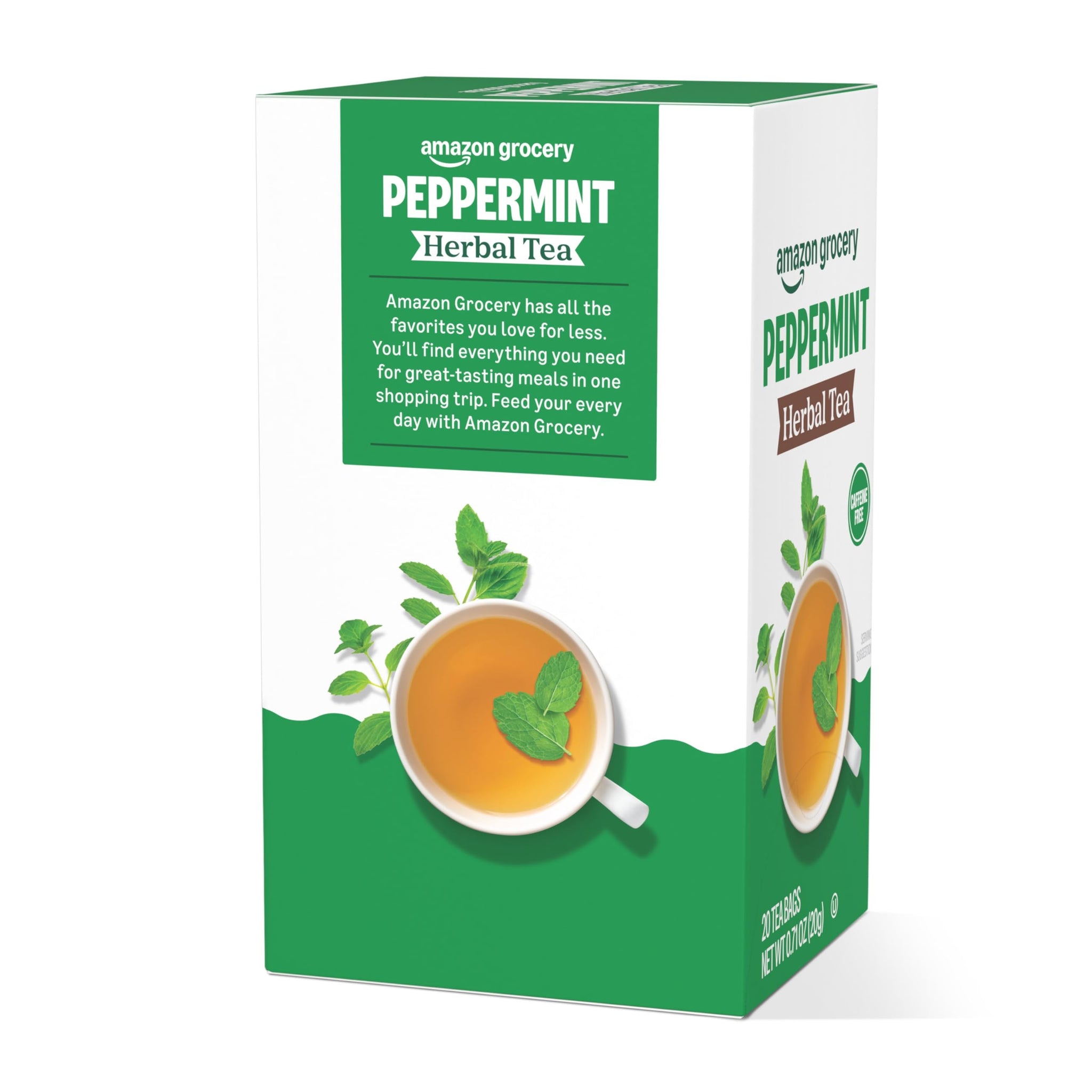 Amazon Grocery, Peppermint Herbal Tea Bags, 20 Ct