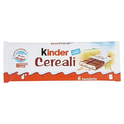 Kinder Cereali, tavolette di cioccolato ai cereali, 6 pezzi da 23,5 gr