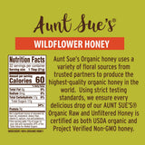 Aunt Sue’s Raw & Unfiltered Organic Honey, Light Amber, USDA Organic, 24 Ounce (Pack of 1)