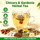 2Bag Organic Chicory and Gardenia Tea Kidney and Liver Detox Tea- For Diabetics Supports Blood Sugar chicory root-Vegan & sugar and Caffeine Free