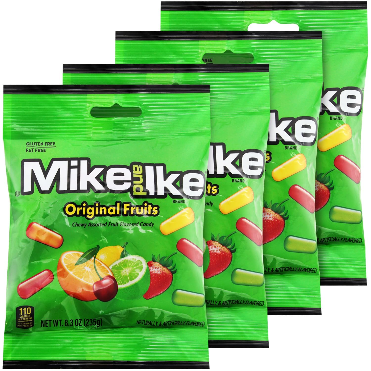 Mike and Ike Original Fruits Candy, 4 Pack of Movie Theater Boxes 8.3 OZ Each, Ideal Mike and Ike for Your Favorite Films, Perfect Theater Box-Candy