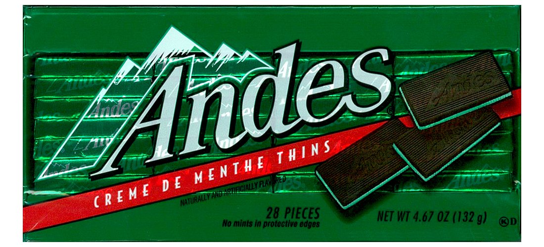 Andes Creme De Menthe Thin Mints - After Dinner Mints - Rectangular Chocolate Sandwich Mint Candies - 4.67 Oz, 28 Count