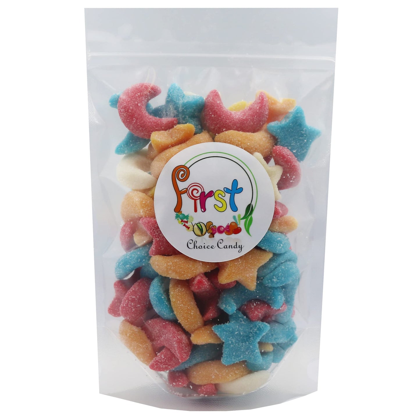 FirstChoiceCandy Gummy Glittery Sour Stars and Moons (2 LB)