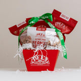 Gourmet Popcorn Gift Set - Wrapped and ready to gift! Est 1934 - Caramel Popcorn, Cheese Popcorn, Kettle Corn, Peanut Brittle, Cinnamon Roasted