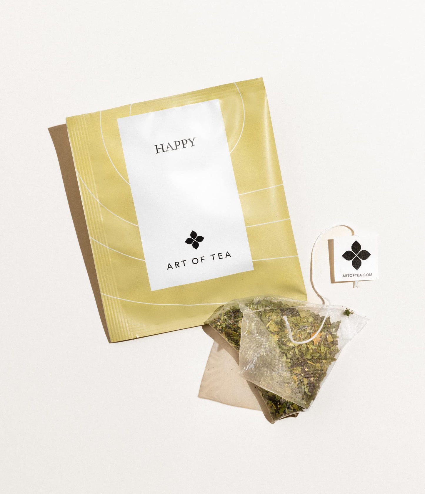 Art of Tea | Organic Happy Tea | Organic Green Tea | 12 Pyramid Tea Bags Sachets