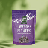 Organic Lavender Flower Whole, by Herb Co, Lavandula x Intermedia, Lavandin, from France, Kosher, for Tea, Baking, Hair, Skin, Cleaning, Crafts & Eau