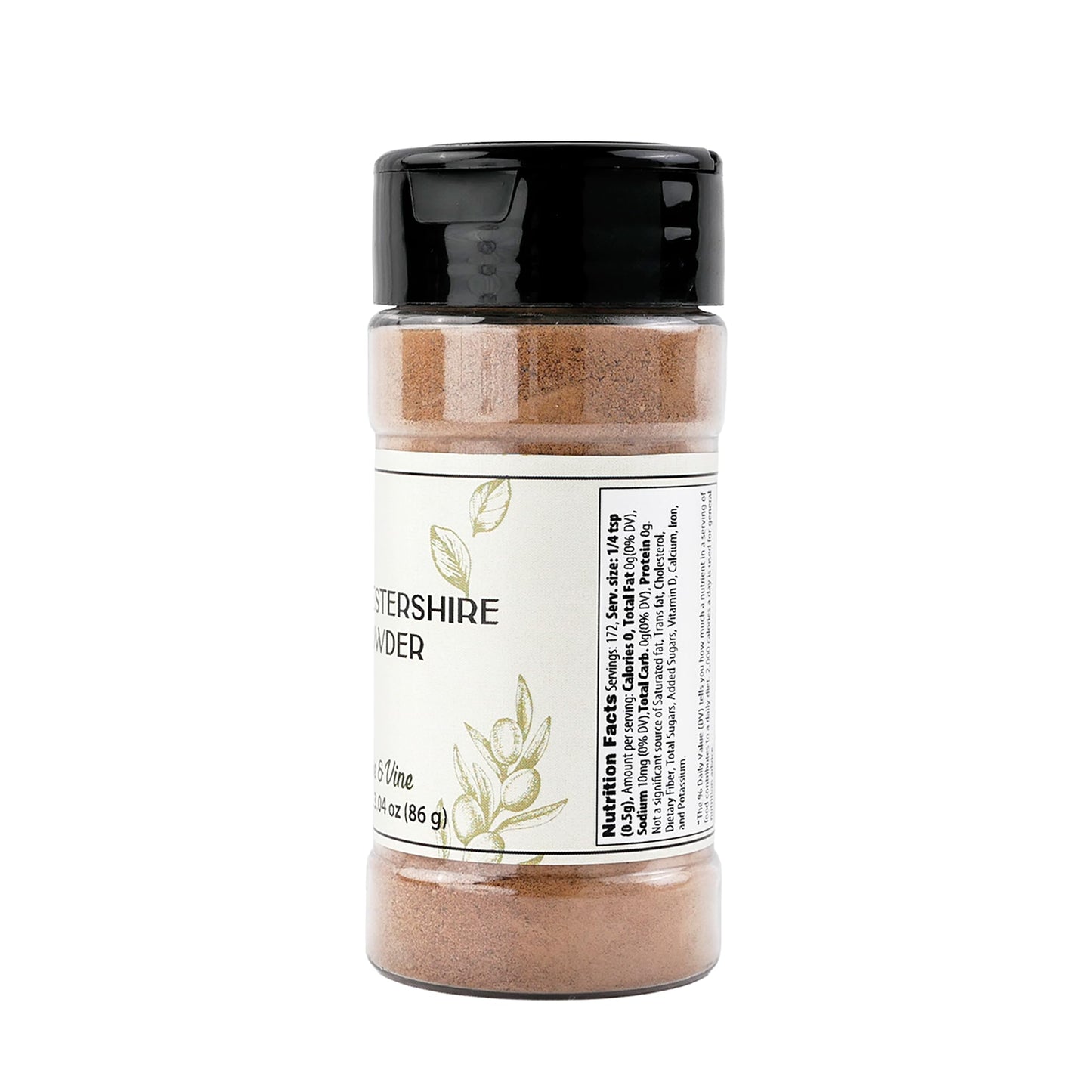 Olive & Vine Worcestershire Powder, Savory Flavor, For Marinades & Sauces, Rich Tradition, Authentic Taste, For Global Recipes (3.04 Ounce)