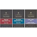 Taylors of Harrogate Black Tea Variety Pack, Individually Wrapped Bags, English Breakfast, Scottish Breakfast, Earl Grey 20 Count (Pack of 3)