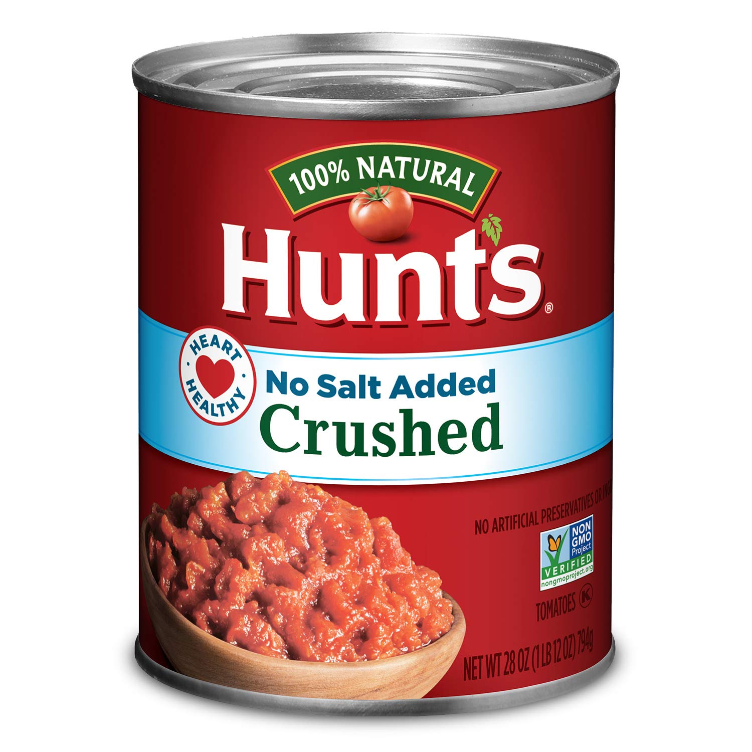 Hunt’s No Salt Added Crushed Tomatoes, Perfect for Chili & Soups, 28 oz. Can
