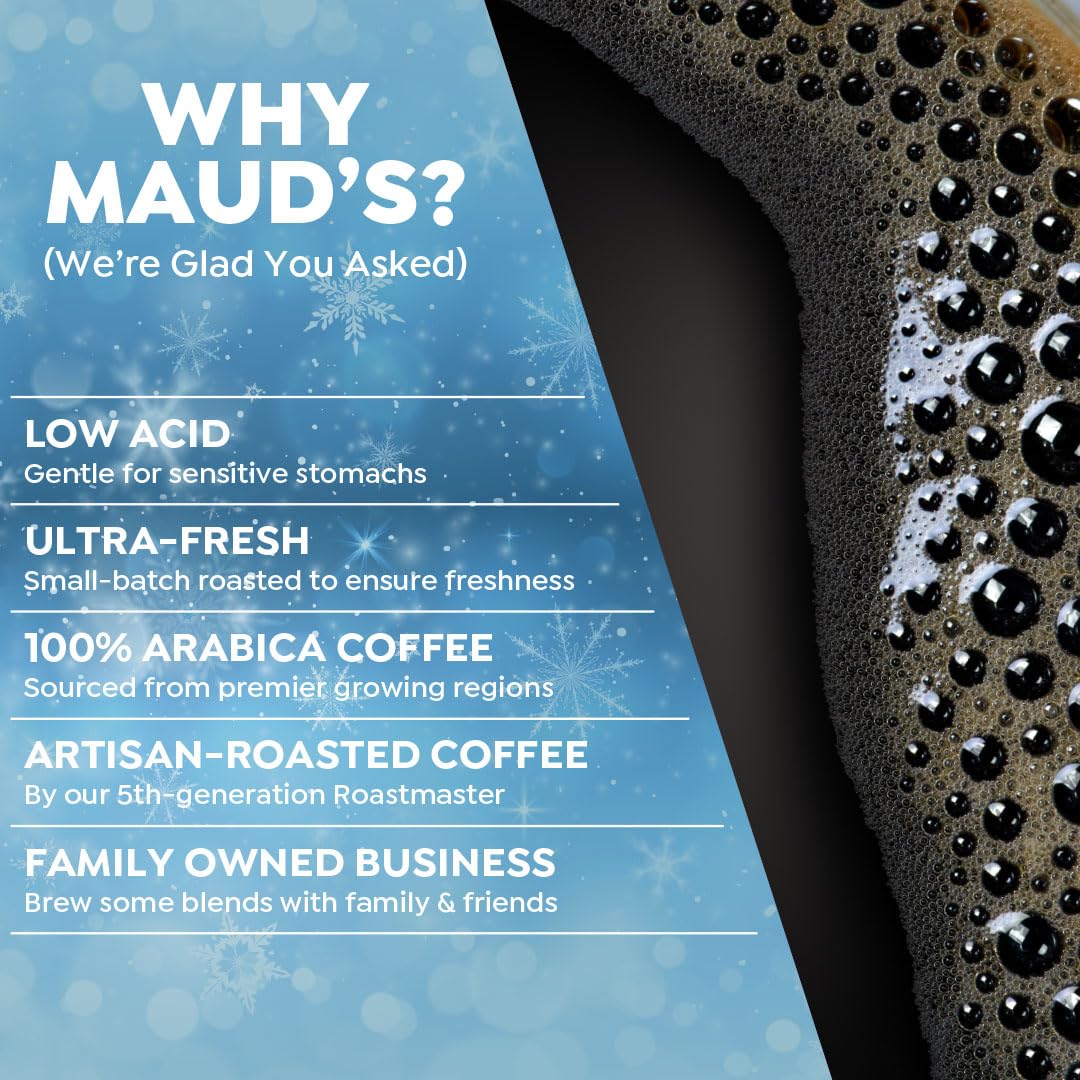 Maud's Holiday Blend Coffee Pods Variety Pack, 42 ct, 6 Assorted Flavors, Medium Roast Coffee in Single Serve Pods - 100% Arabica Coffee, Compatible