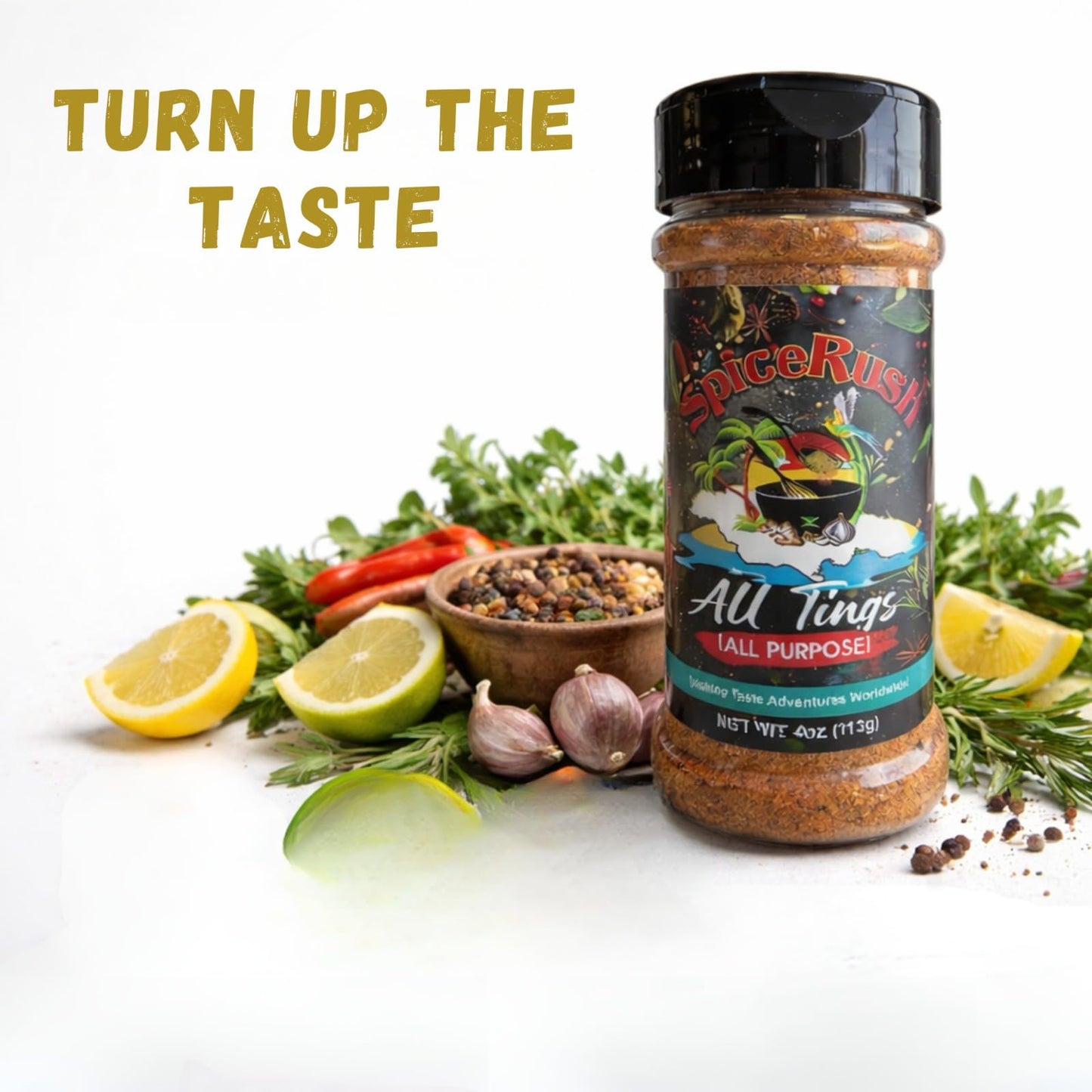 Jamaican All Purpose Seasoning - 4 oz | Island Spice All Purpose Blend | Authentic Spice Jamaica Reggae Style Seasoning Mix | Premium Herbs & Spices