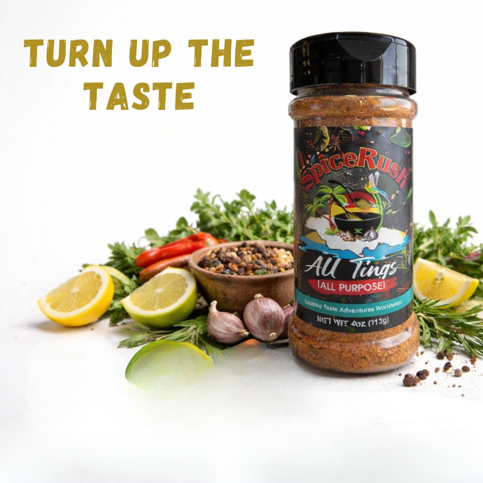 Jamaican All Purpose Seasoning - 4 oz | Island Spice All Purpose Blend | Authentic Spice Jamaica Reggae Style Seasoning Mix | Premium Herbs & Spices