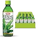 OKF Aloe Vera Drink Juice with Pure Aloe Pulp, Variety, 16.9 oz. (Original, Pack of 20), Plant Based Drink, Korean drinks