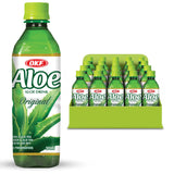 OKF Aloe Vera Drink Juice with Pure Aloe Pulp, Variety, 16.9 oz. (Original, Pack of 20), Plant Based Drink, Korean drinks