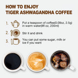 Tiger Ashwagandha Instant Mushroom Coffee - 30 Servings Arabica Blend with Reishi, Chaga & Lion's Mane | Adaptogen, Vegan, Antioxidant Support