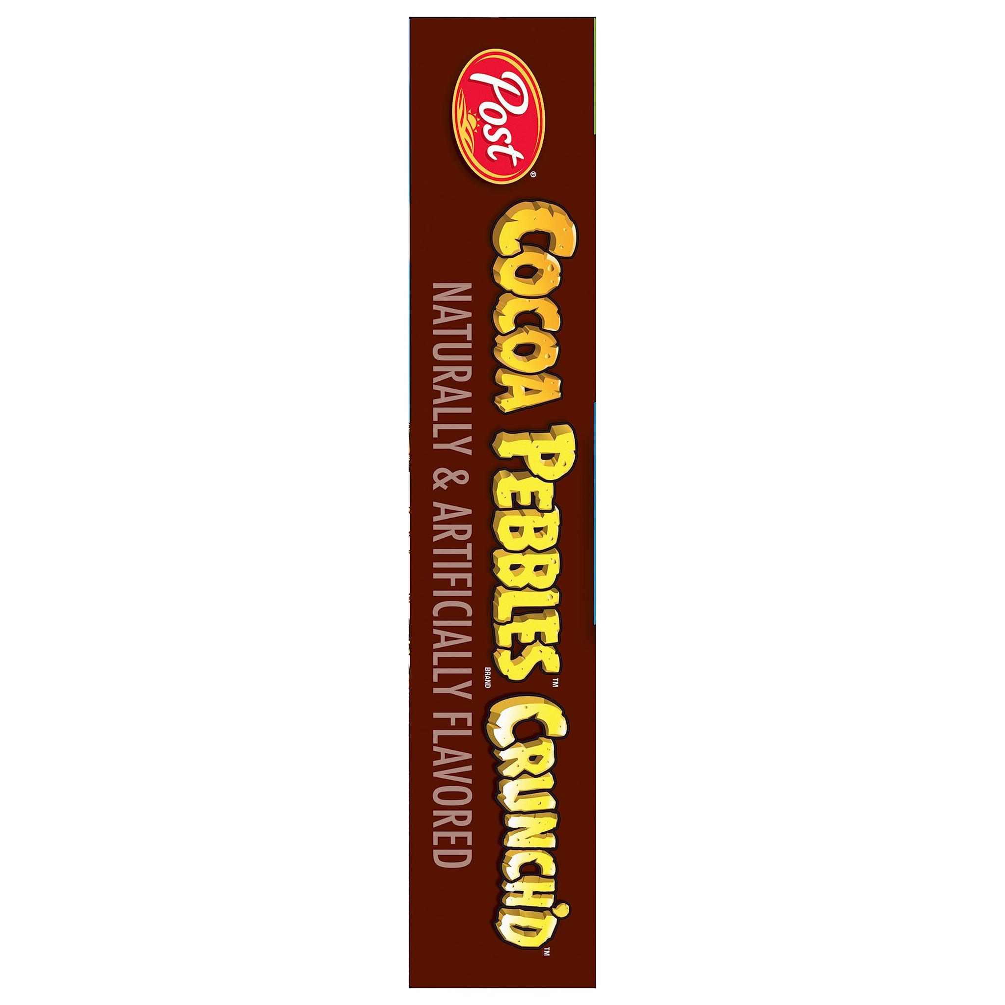 Post Cocoa PEBBLES Crunch'D Cereal, Chocolatey Breakfast Cereal Made with Real Cocoa, Great For Enjoying As a Sweet Snack, Family Size Cereal, 16.5 OZ