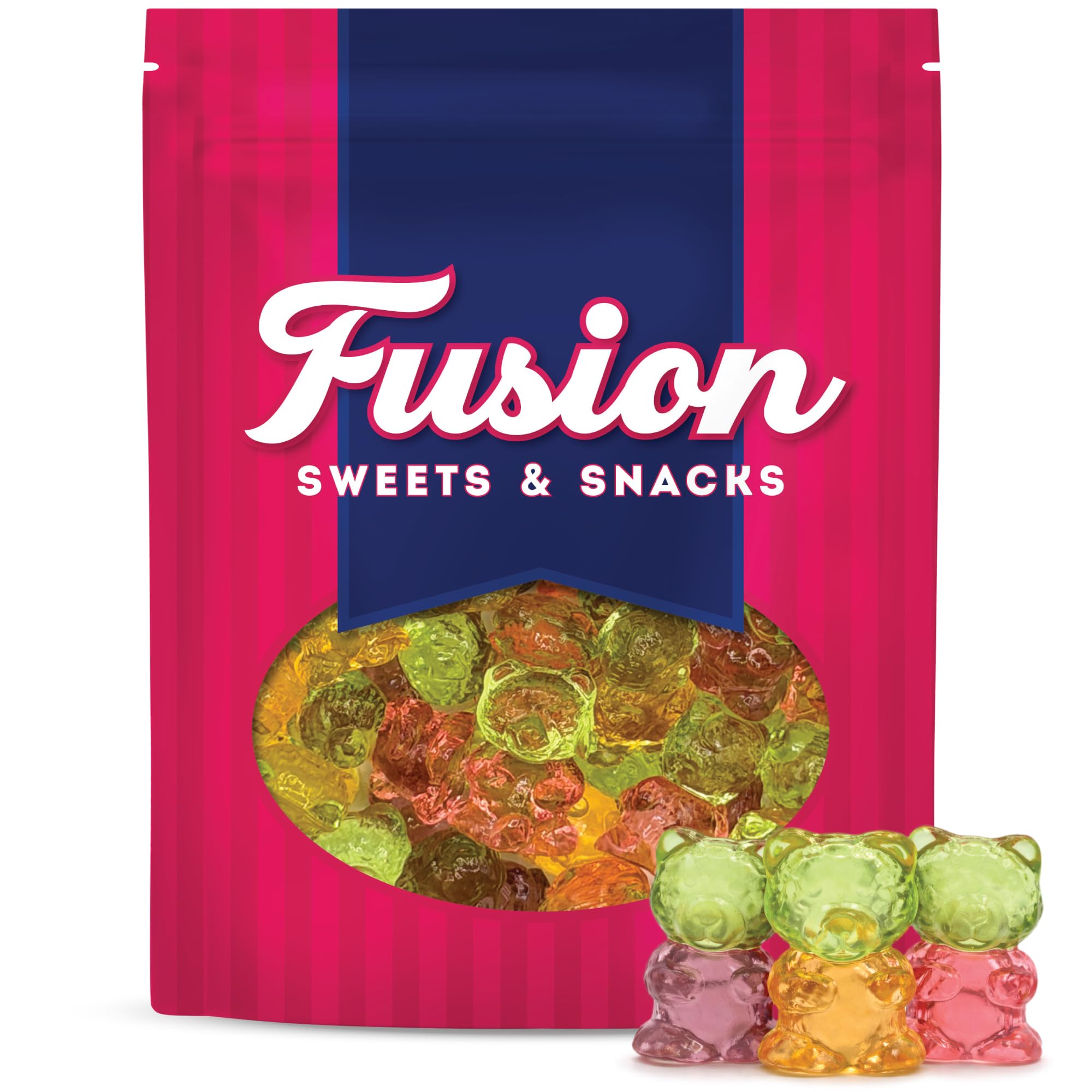 Sugar Free Gummy Bears 1 Pound Bulk Bag, 3D Chewy Candy, Assorted Fruit Flavors, Sugar Free Gummies, Fat Free Gummy, Diabetic Candy