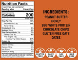 Protein Snack Bar Variety Pack, Oatmeal Chocolate Chip & Peanut Butter Chocolate Chip, Gluten Free Energy Bars, High Protein Grab-and-Go Snacks, 12